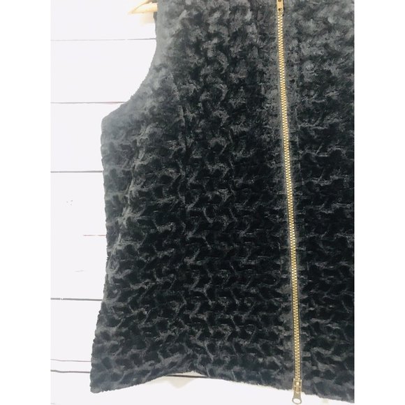Jordan Vest Womens Sz XL Faux Fur Sleeveless Lined Fall Warm Soft Fashion Black - Picture 5 of 7